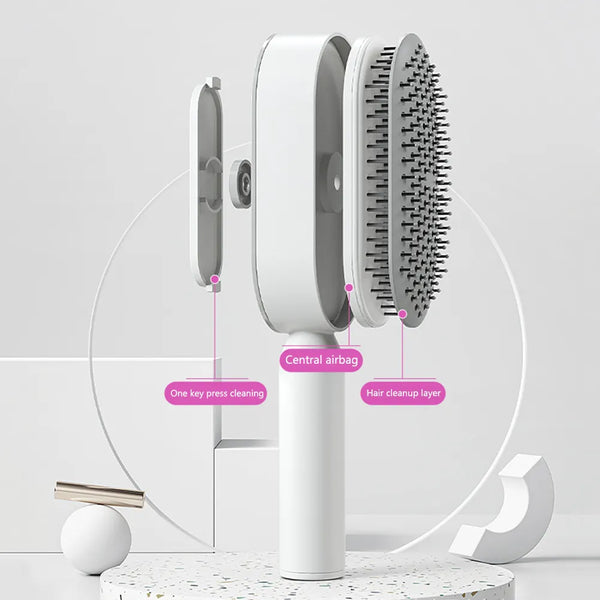 Self Cleaning Hair Brush For Women One-key Cleaning